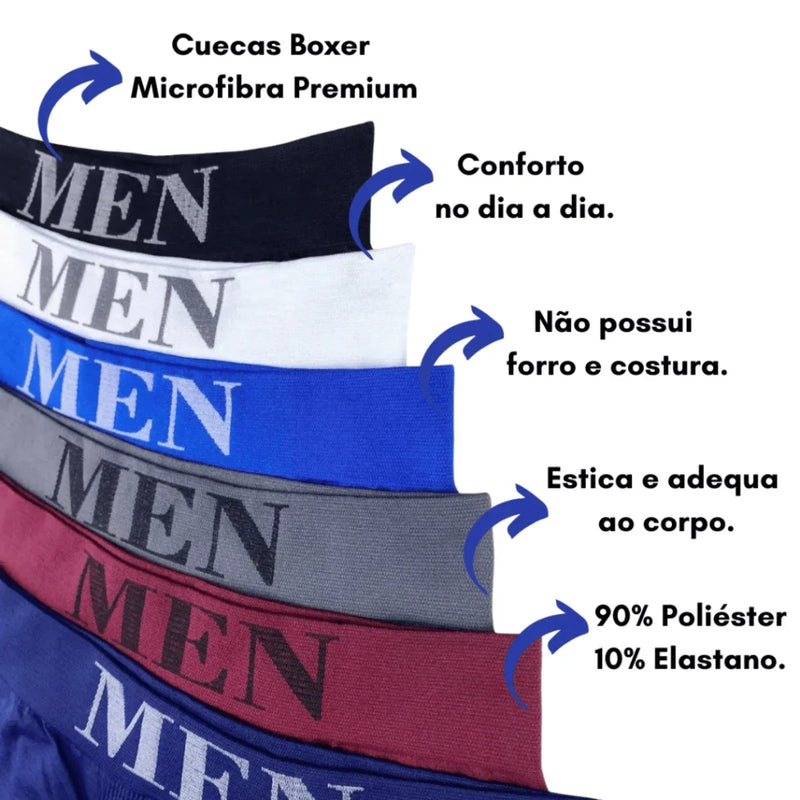 Kit Boxers 4 Cuecas - SlimComfort™ + Brinde Exclusivo
