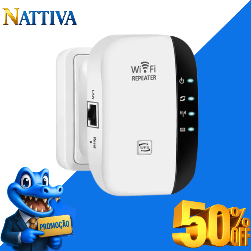 Repetidor Wi-Fi Sem Fio de 300 Mbps - SignalUltra™ + Brinde Exclusivo