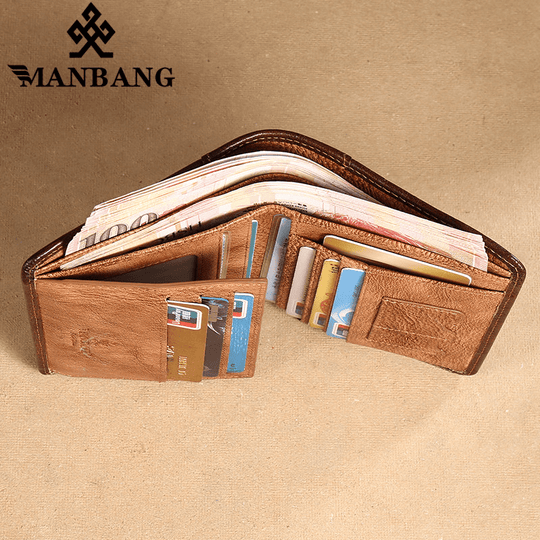 Carteira de Couro ManBang™ com Sistema Antifurto RFID (Últimas Unidades)