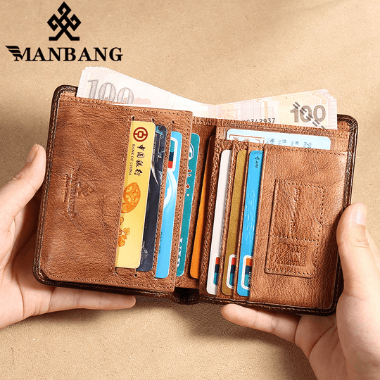 Carteira de Couro ManBang™ com Sistema Antifurto RFID (Últimas Unidades)