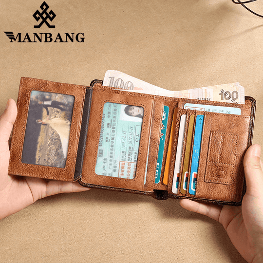 Carteira de Couro ManBang™ com Sistema Antifurto RFID (Últimas Unidades)