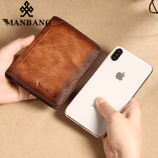 Carteira de Couro ManBang™ com Sistema Antifurto RFID (Últimas Unidades)