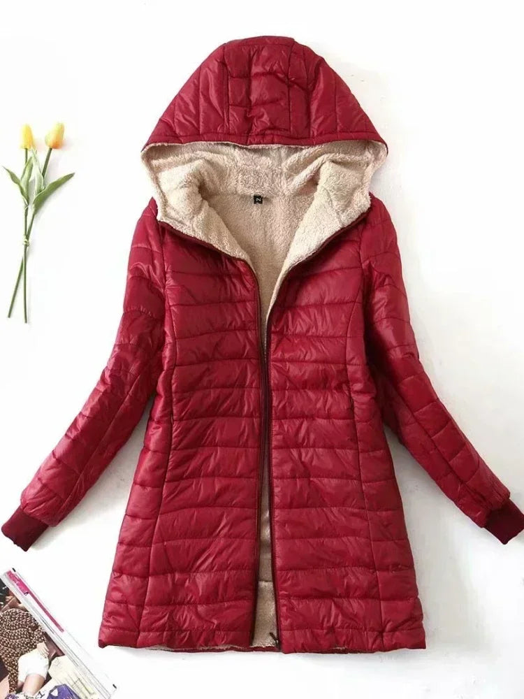 KIT JAQUETA FEMININA PELUCIADA + (MEIA CALÇA DE BRINDE)