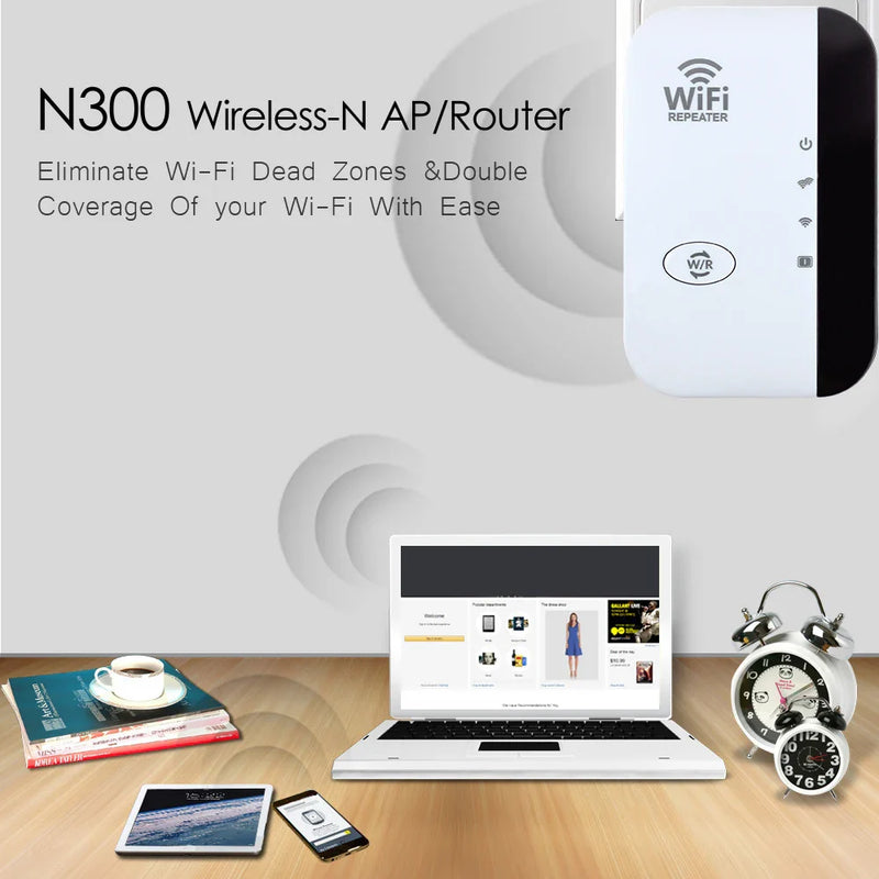 Repetidor Wi-Fi Sem Fio de 300 Mbps - SignalUltra™ + Brinde Exclusivo
