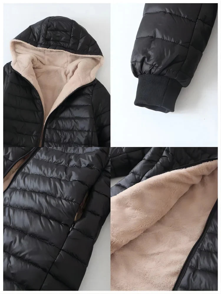 KIT JAQUETA FEMININA PELUCIADA + (MEIA CALÇA DE BRINDE)