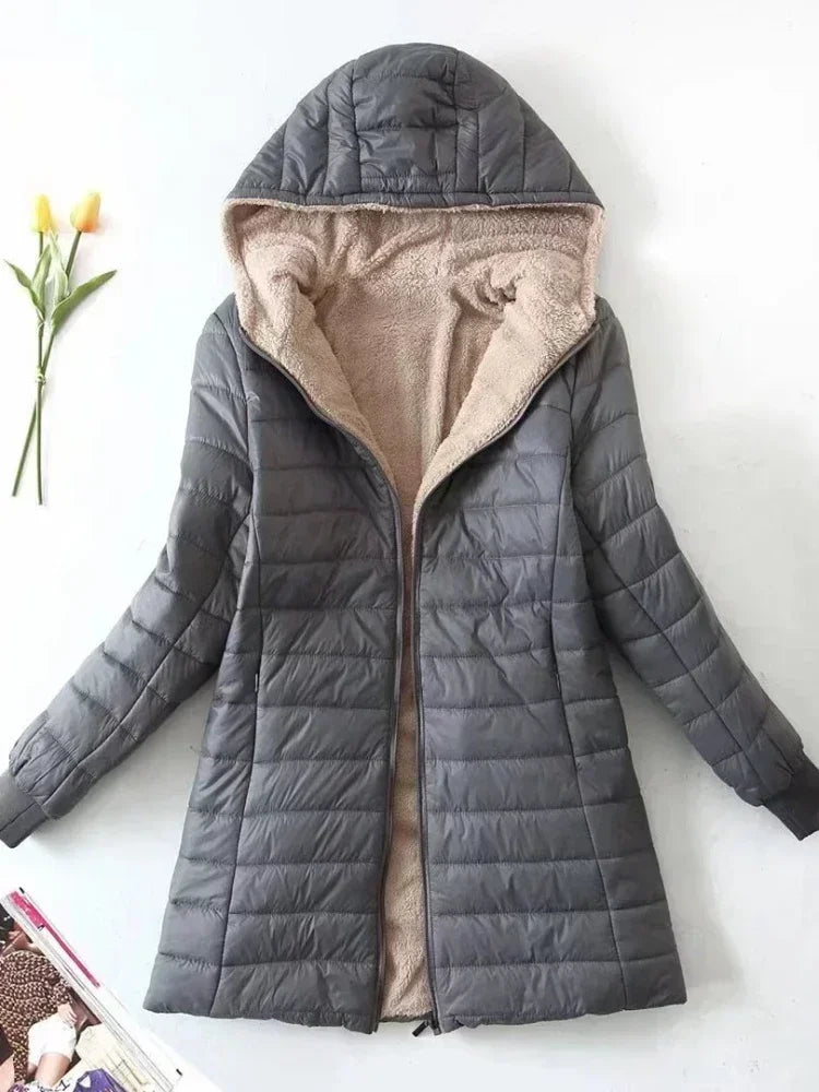 KIT JAQUETA FEMININA PELUCIADA + (MEIA CALÇA DE BRINDE)